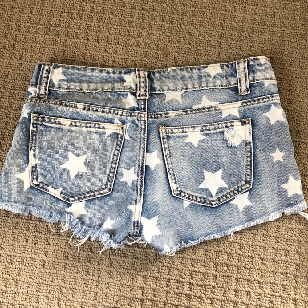 Faded denim star jean shorts